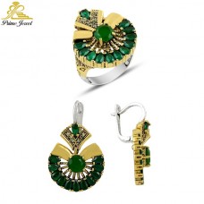 Gümüş Otantik Taşlı Set